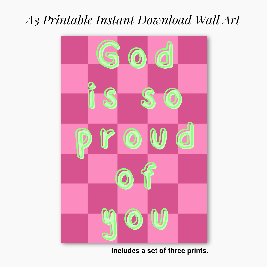 God Is So Proud of You – Christian Wall Art Printable Download (Set of 3 Prints)